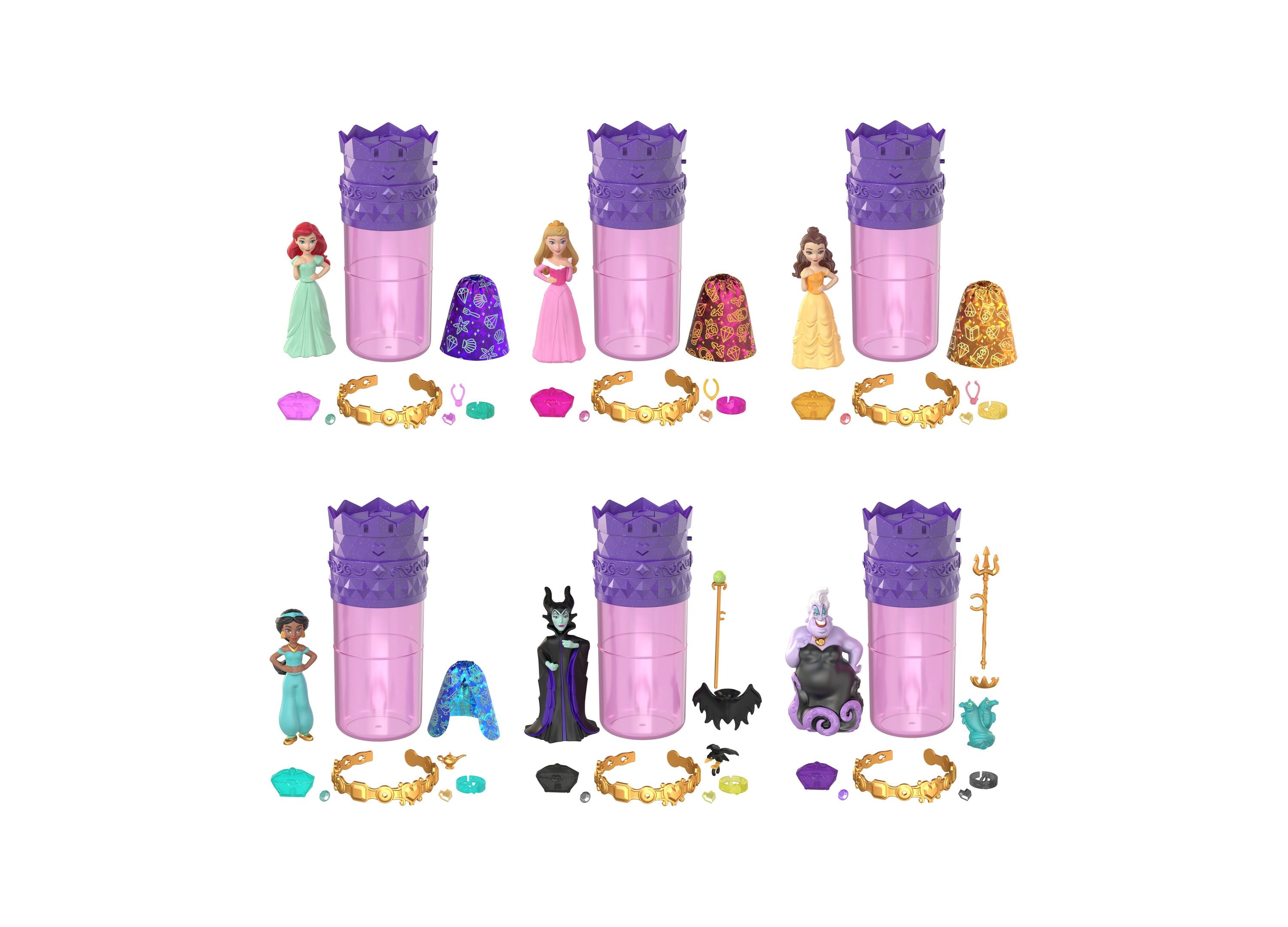 Disney Princess Royal Color Reveal Gem Themed Mystery Doll - Surprise Toy for Kids Birthday & Christmas Gifts | Collectible Fashion Doll Playset for Pretend Play & Party Favors