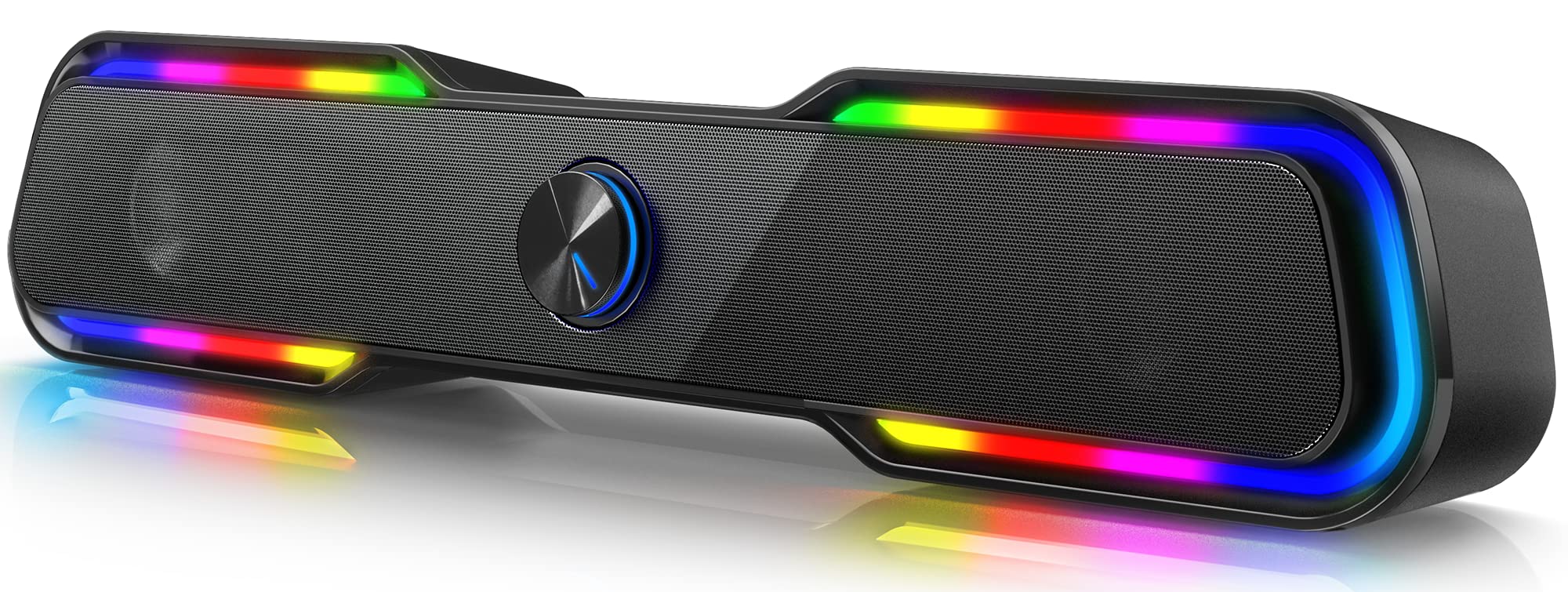 Fishcovers HiFi Stereo RGB Sound Bar for Desktop Monitor, Dynamic Gaming PC Speakers, Enhanced Audio for Work, Music, and Entertainment