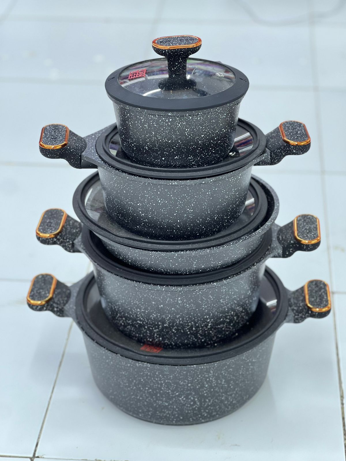 Premium Non-Stick Cooking Pots Set - 10-Piece Kitchen Cookware for Induction, Gas & Electric Stoves - Perfect for Boiling, Frying & Steaming - Ideal for Home Chefs & Professional Kitchens