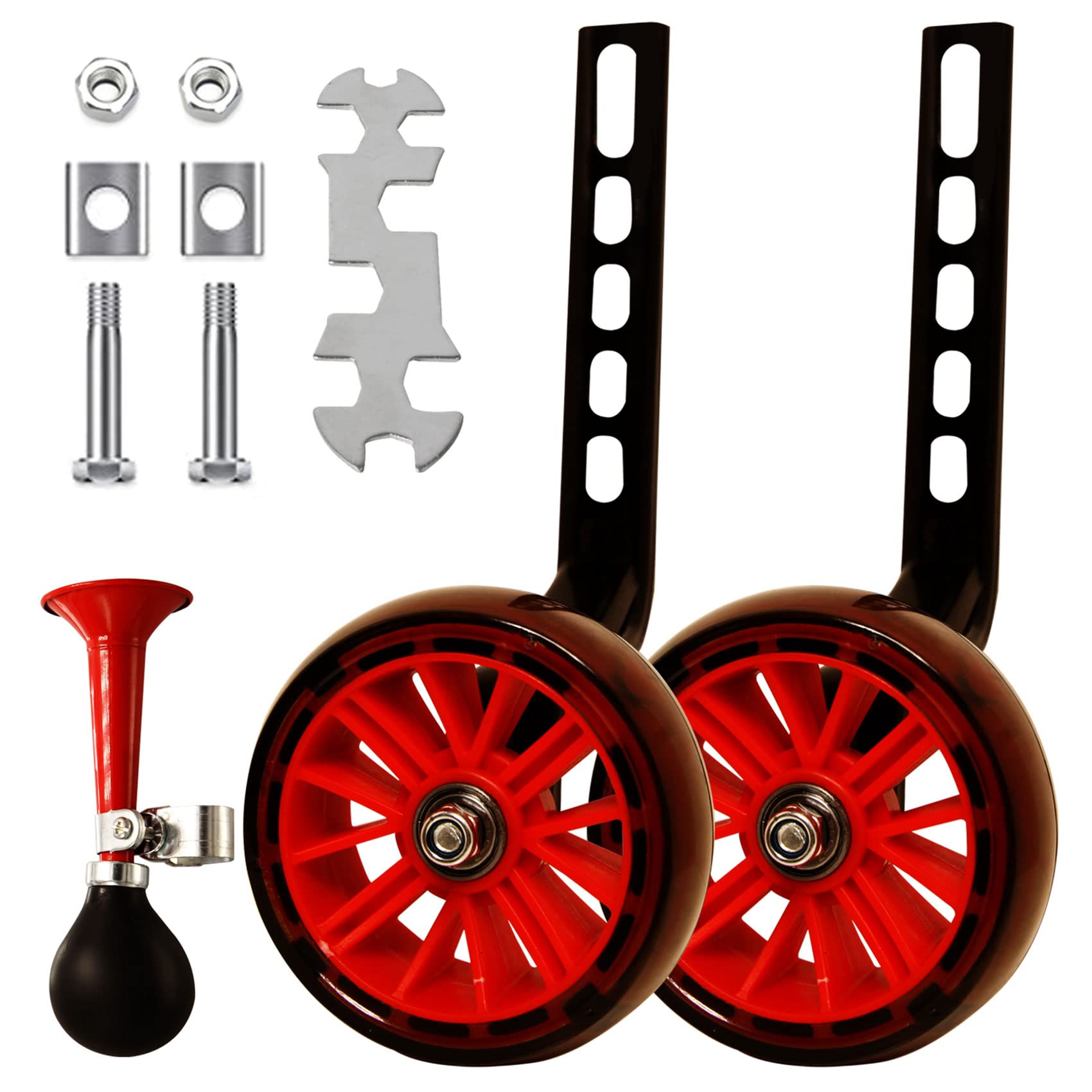 Adjustable Kids Bike Training Wheels - Compatible with 12, 14, 16, 18 & 20 Inch Bicycles | Sturdy Bicycle Stabilizer Kit for Safe Learning | Perfect for Beginners & Toddlers Learning to Ride