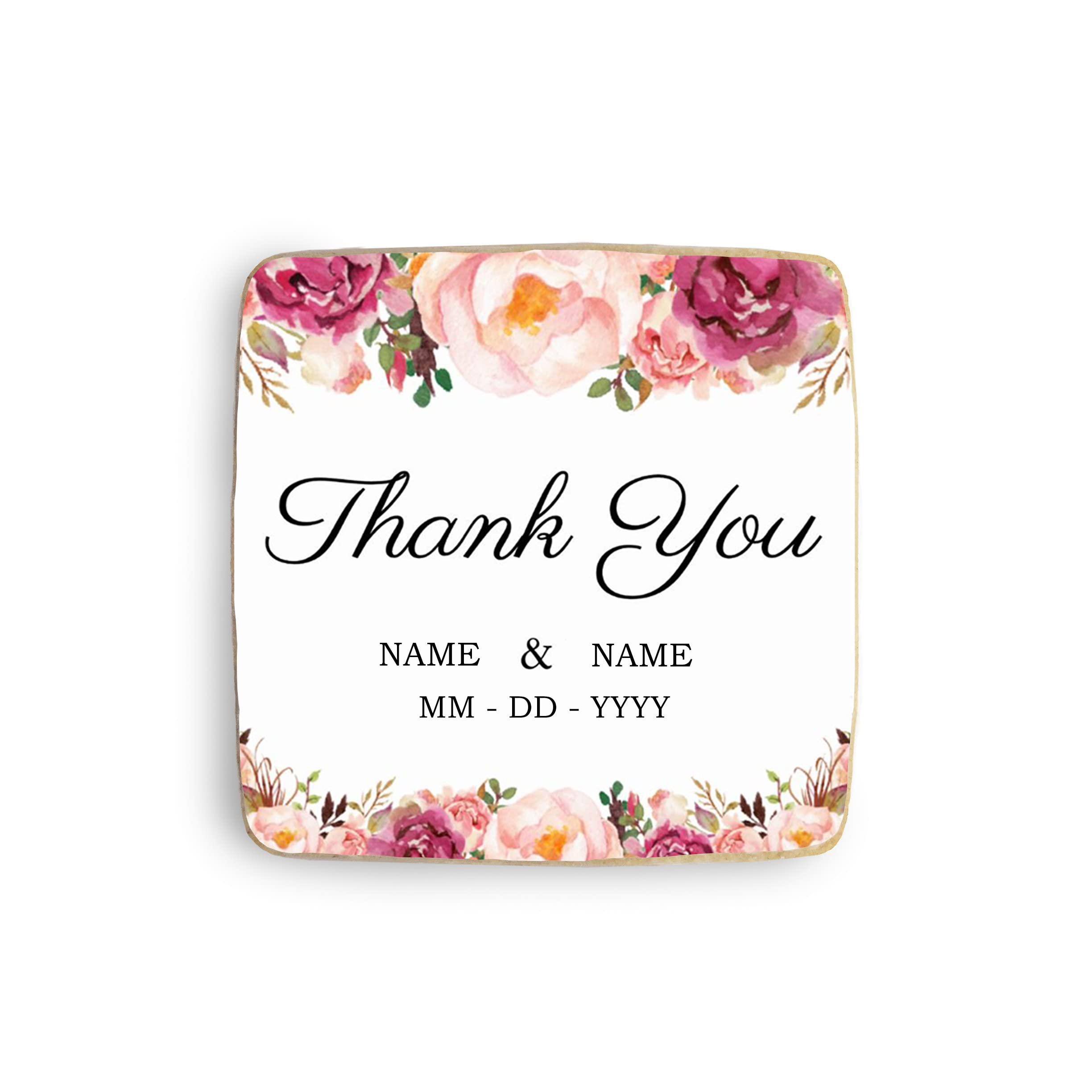 Custom Square Wedding Party Cookies - 4 Pack with Personalized Photo Decorations | Perfect for Wedding Favors, Bridal Showers, and Anniversary Celebrations