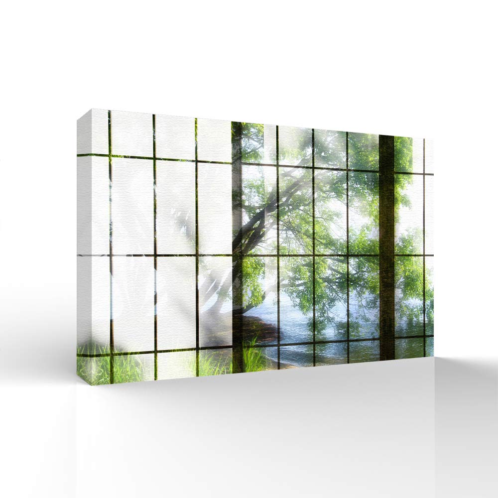 Japanese Style Canvas Wall Art - 24x36 Inch Framed Painting for Home Decor, Bedroom & Living Room | Modern Asian-Inspired Wall Decor for Housewarming, Office & Apartment