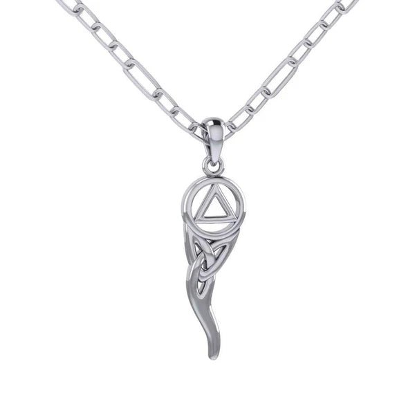 Celtic Italian Horn Sterling Silver Necklace for Men & Women - Protection & Good Luck Charm - Perfect for Everyday Wear, Gifts & Spiritual Healing