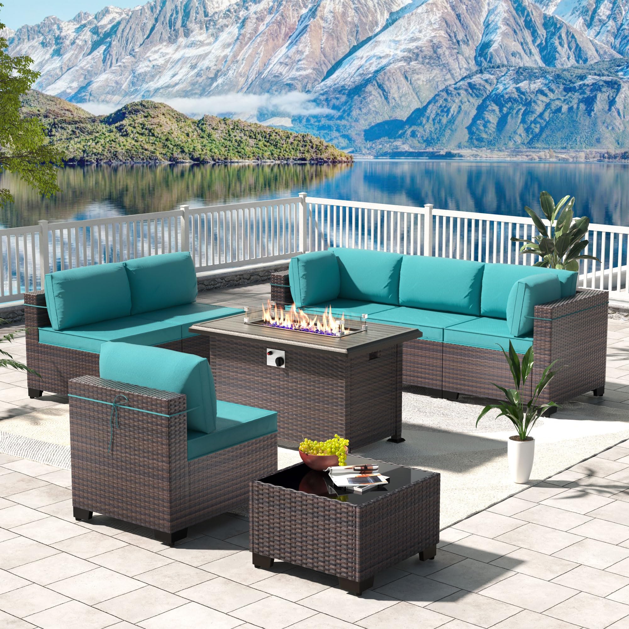 **Kullavik 8-Piece Outdoor Patio Furniture Set with 43
