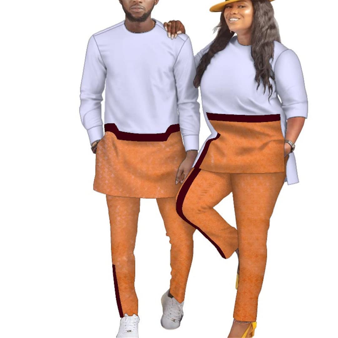 African Couple Matching Outfits - 2 Piece Dashiki Print Lovers Set - Plus Size Traditional Clothing (4XL) - Perfect for Weddings, Anniversaries & Cultural Celebrations