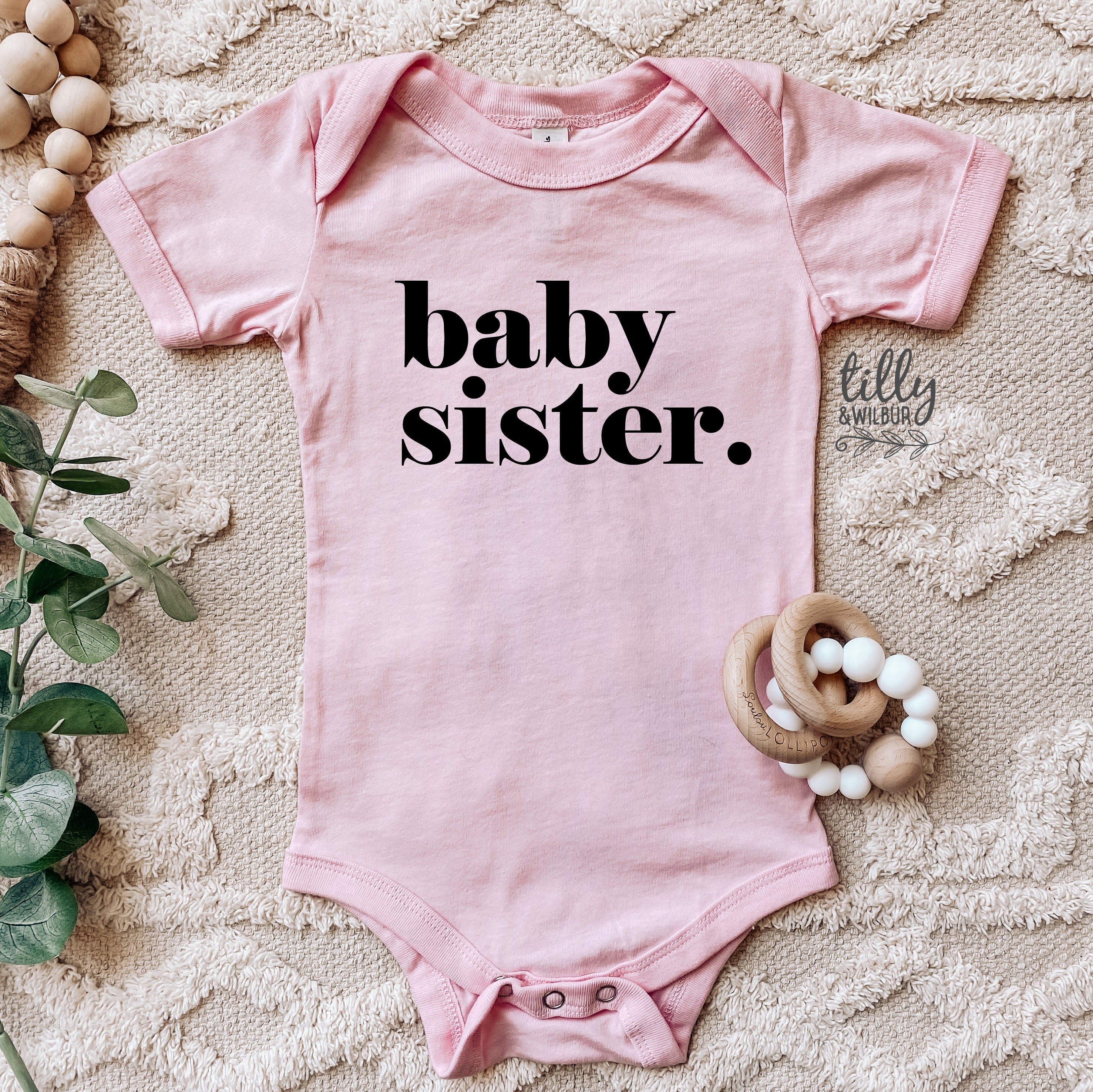 Baby Sister Bodysuit or T-Shirt - Cute Outfit for Newborn Girls & Toddlers - Perfect for Family Photos, Birthday Gifts & Everyday Wear