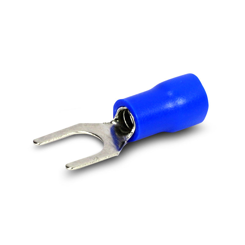 Aerpro APF10B 100-Pack 5.3mm Blue Fork Terminals - Perfect for Automotive Wiring, Electrical Repairs & DIY Projects