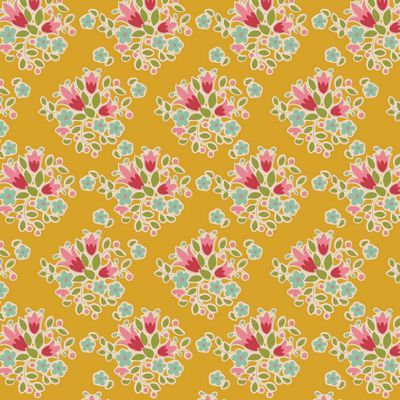 Tilda LULU YELLOW Fabric by the Yard - Premium Cotton Craft Fabric for Quilting, Sewing & DIY Projects - Perfect for Home Decor, Apparel and Memory Keepsakes