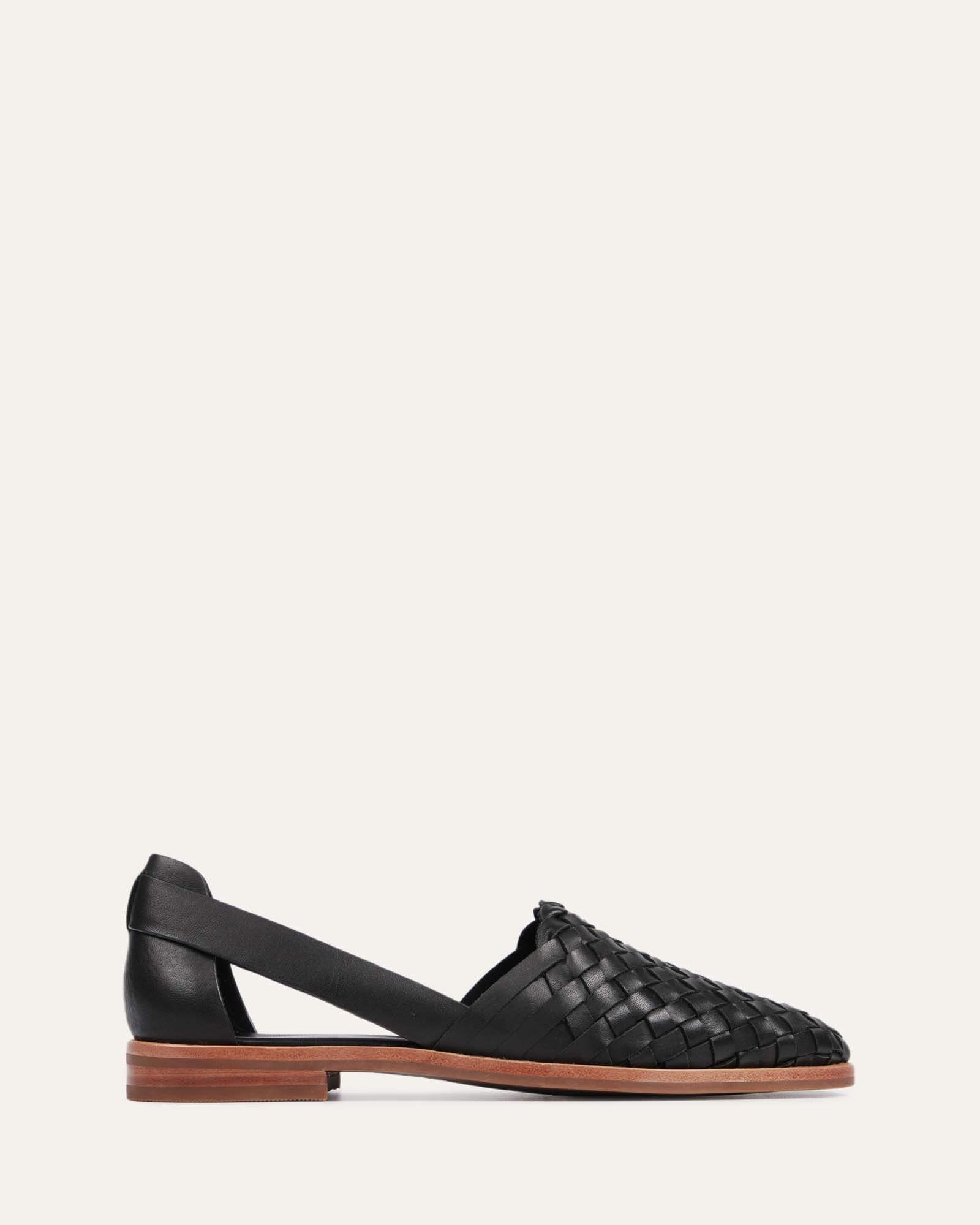 WISDOM Women's Black Leather Casual Flats - Comfortable Slip-On Shoes for Work, Travel & Everyday Wear