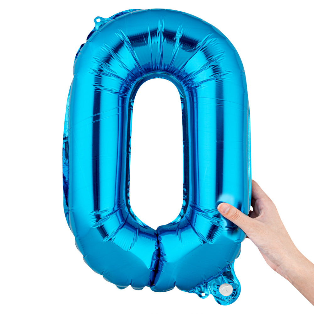 Balloonify Blue Mylar Number 0 Balloon - 16 Inch - 1 Count Box - Perfect for Birthdays, Anniversaries & Party Decorations