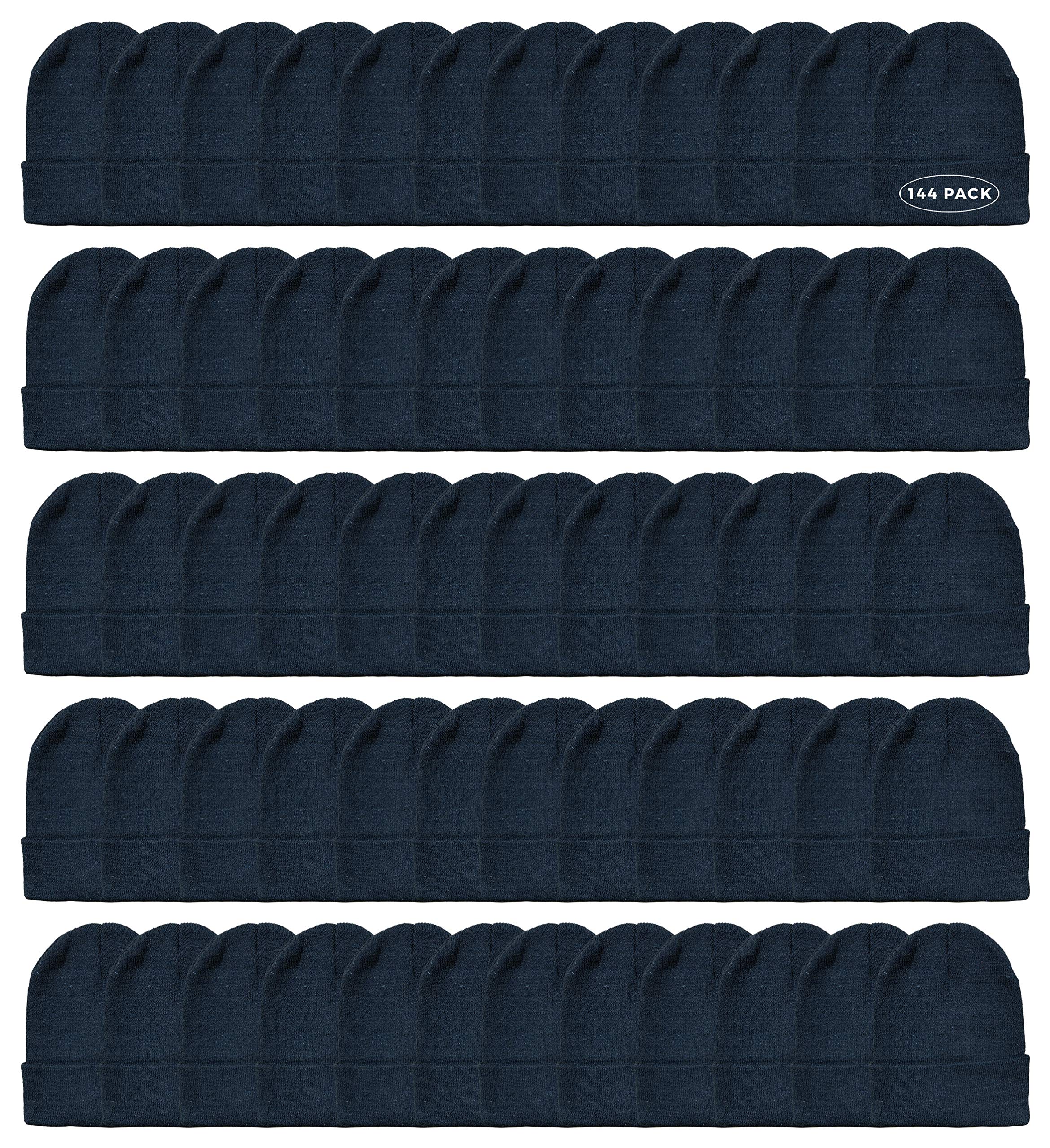 Yacht & Smith Bulk Black Beanie Winter Hats for Adults - Wholesale Warm Knit Caps for Men & Women - Perfect for Donations, Gifts & Outdoor Winter Activities