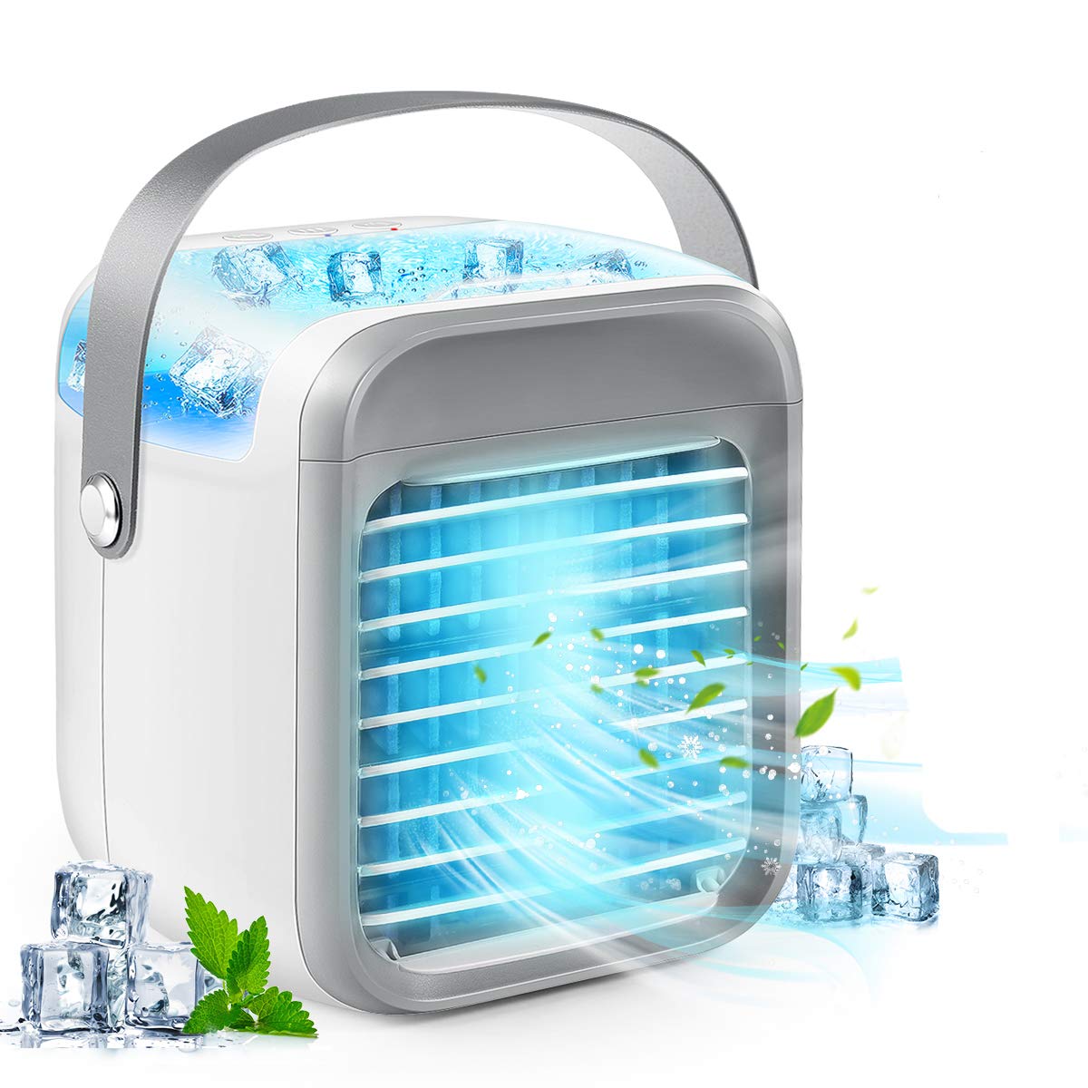 KoGI24 Portable Air Conditioner - 3-in-1 Personal Air Cooler with Evaporative Cooling & Humidifier, Compact Desktop Fan with 3 Speed Settings | Perfect for Home, Office, Bedroom & Small Spaces Cooling
