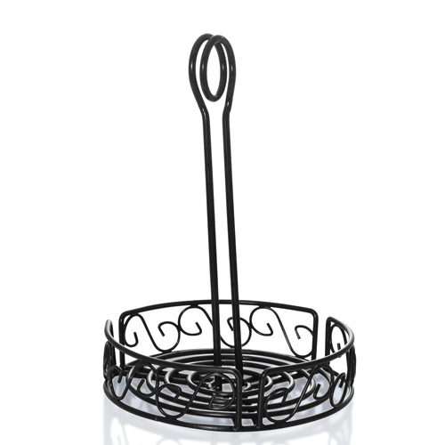 BarConic® Condiment Caddy with Built-in Merchandising Ring - Round Spice & Sauce Organizer for Restaurants, Kitchens & Dining Tables - Perfect for BBQ, Picnics & Home Use
