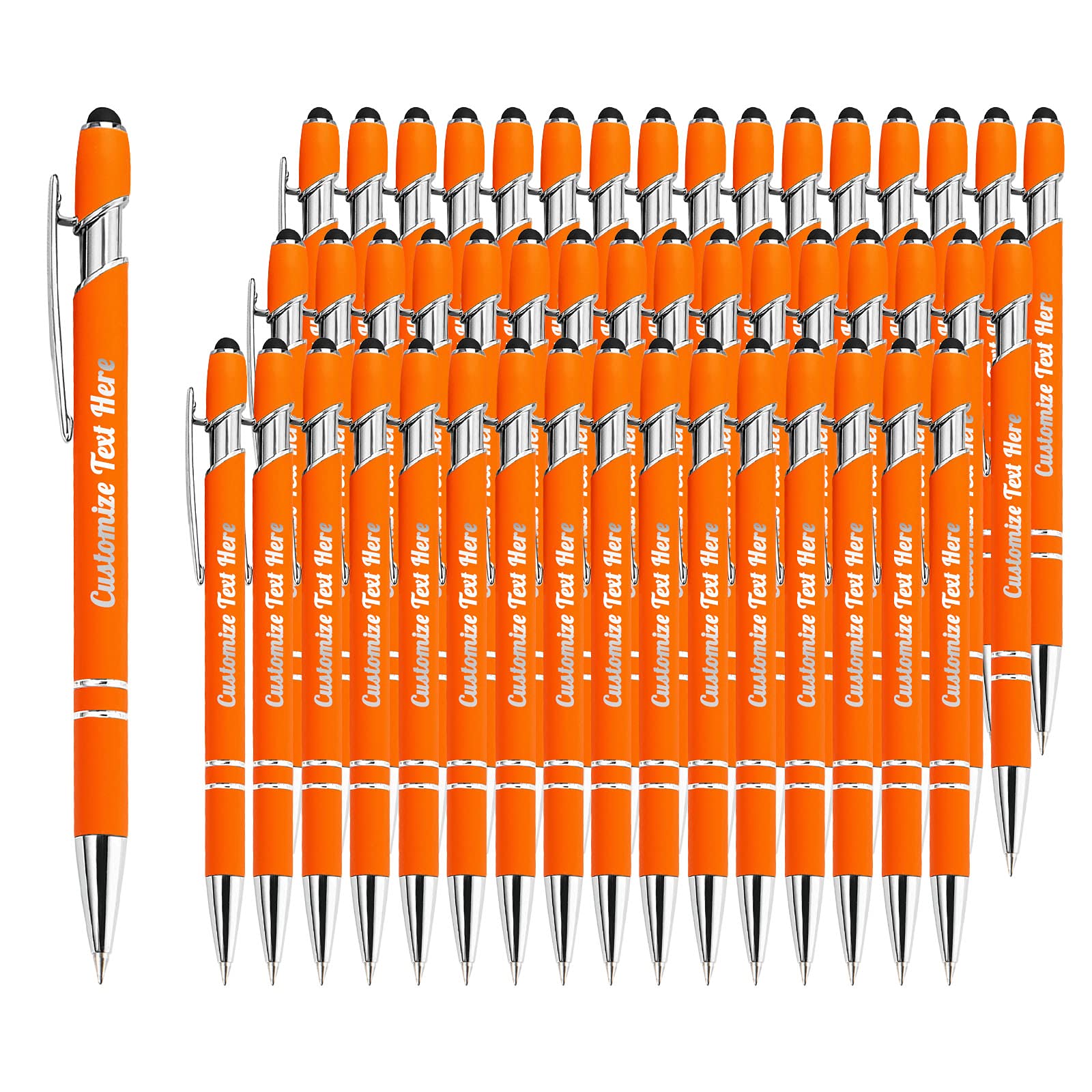 500 Custom Engraved Ballpoint Pens with Business Name & Logo - Bulk Personalized Pens for Office, Promotions & Gifts (Stylus Tip, Medium Point, Black Ink, 60 Pack) - Perfect for Corporate Events, Graduations, Weddings & Branding Campaigns