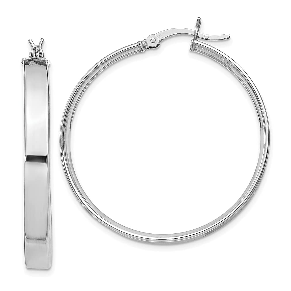 925 Sterling Silver 4.25x35mm Hoop Earrings for Women - Round & Square Tube Hoops Set, Dainty Fine Jewelry Gift for Her - Perfect for Everyday Wear, Date Night & Special Occasions