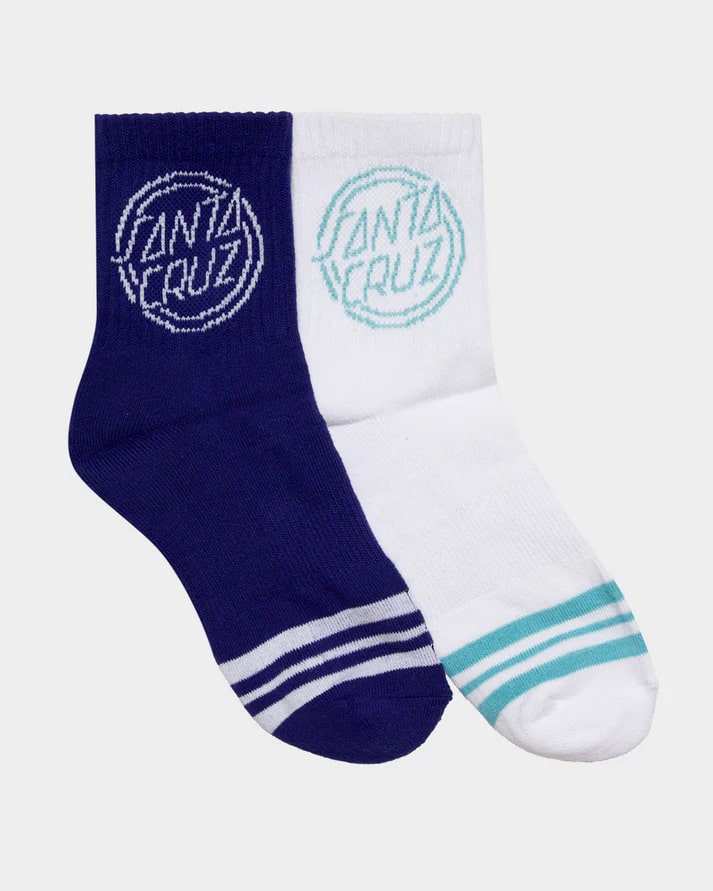 Santa Cruz One Stroke Girls Mid Socks 2 Pack - Cute Ankle Socks for Teen Girls - Perfect for School, Sports & Casual Wear