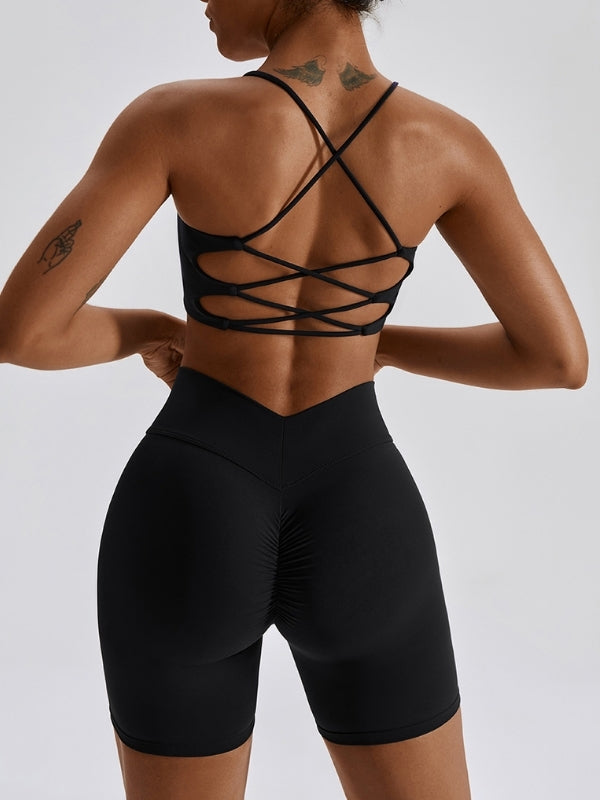 ZASUWA Women's Cross Back Sports Bras - High Support Workout Bra for Running, Yoga & Gym - Comfortable & Breathable Activewear