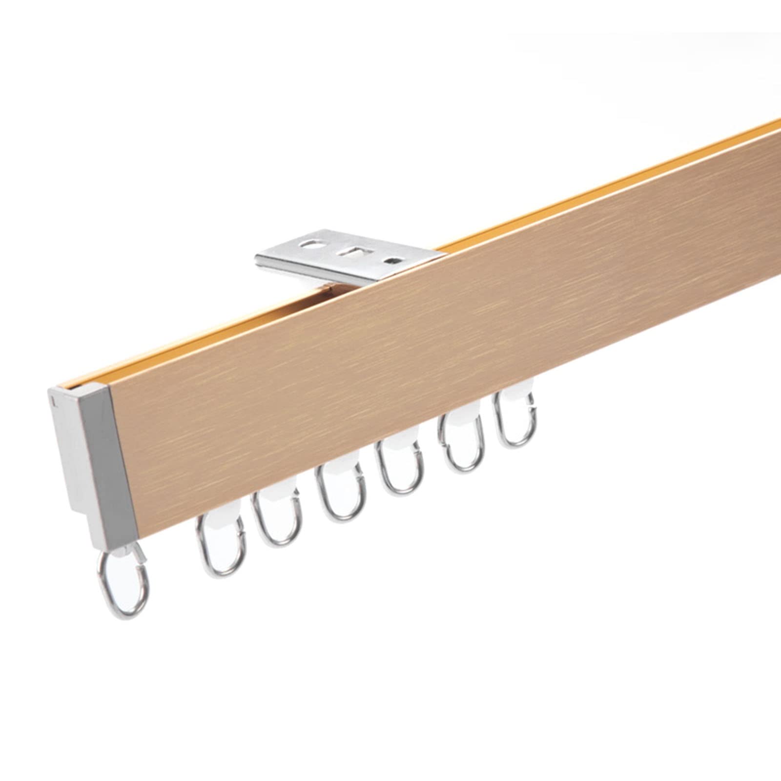 Ceiling or Wall Mount Curtain Track Kit - Adjustable Straight Drapery Rod System for Large & Small Windows (1.0-2.0m) - Compatible with Grommet & Pinch Pleat Curtains - Perfect for Living Room, Bedroom & Office Spaces (White, Ceiling Mount)