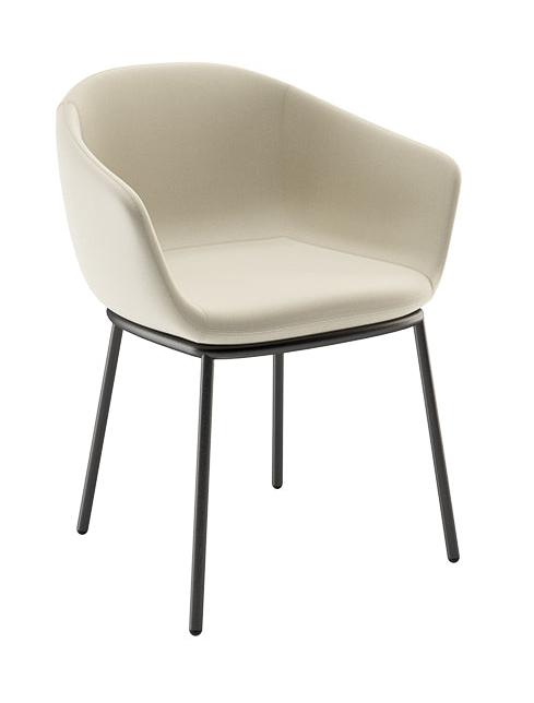 Lucrezia Modern Armchair with Sturdy Tubular Steel Base - Mid-Century Design for Living Room, Office & Lounge - BBB Furniture