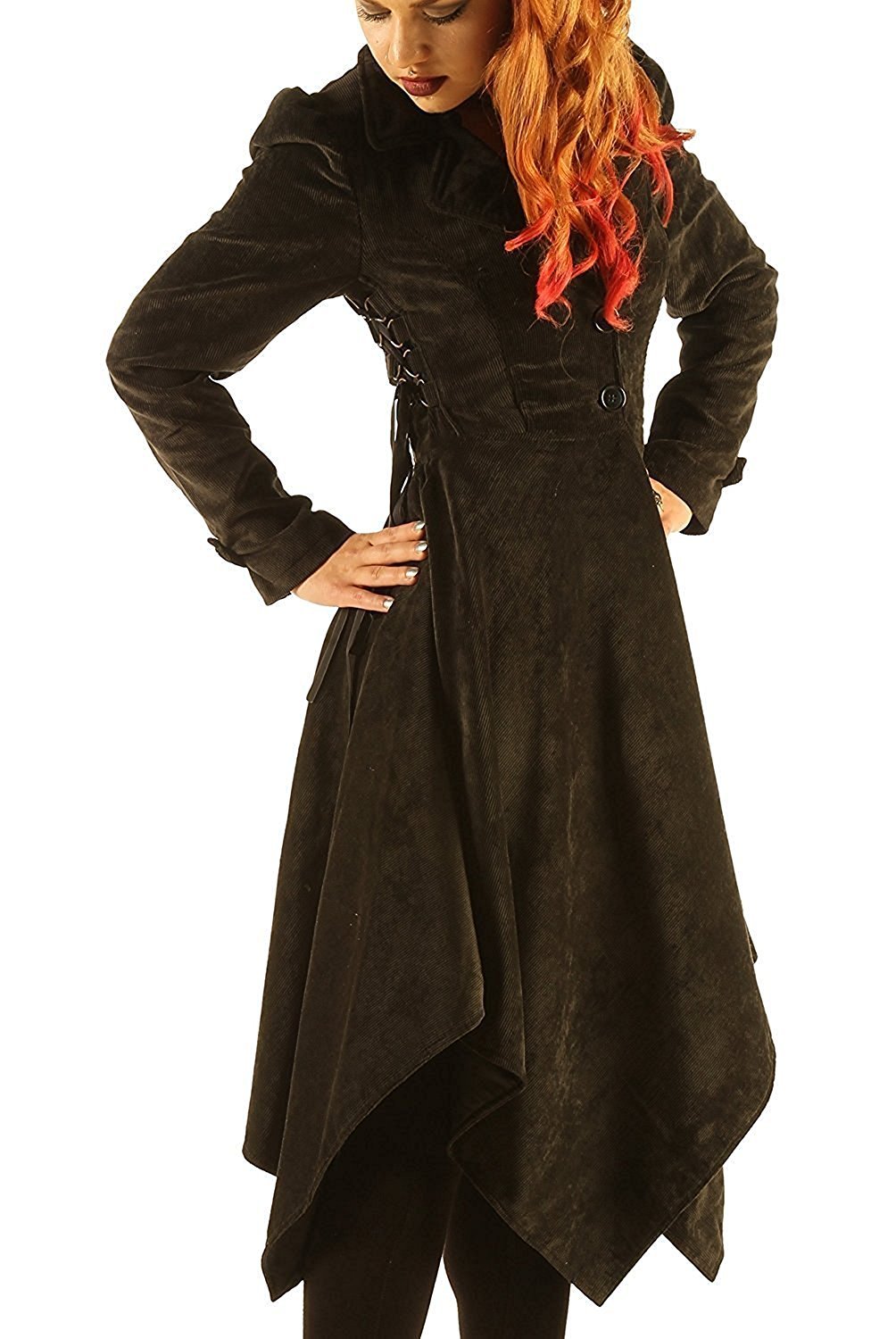 Handmade Gothic Cotton Dress for Women - Adjustable Corset Lacing Witchy Maxi Dress | Perfect for Halloween, Cosplay & Dark Aesthetic Outfits | STP05