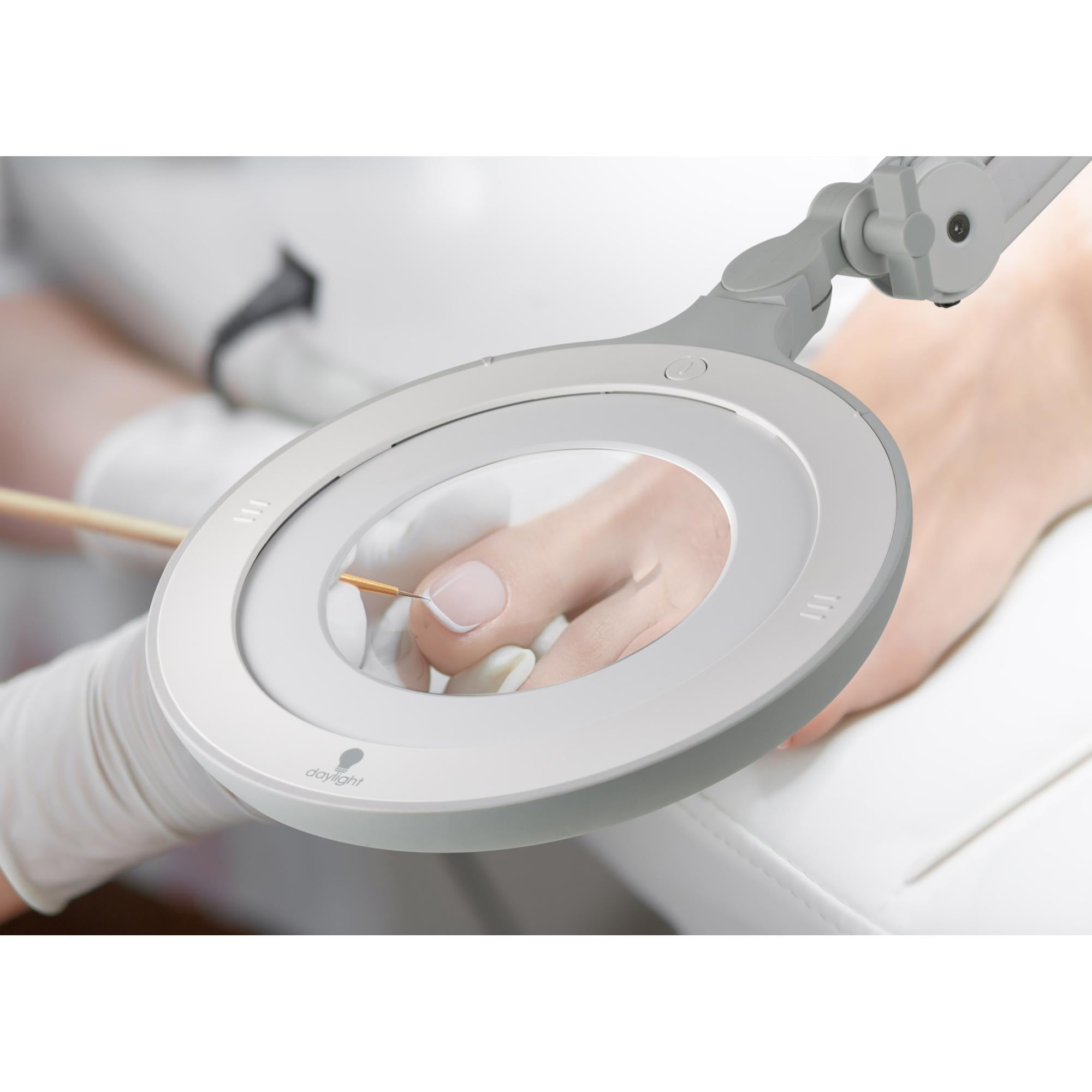 Daylight Omega 7 Magnifying Lamp with LED Light - 5X Magnification for Reading, Crafts, Jewelry Making & Detailed Work - Adjustable Gooseneck & Clamp Base