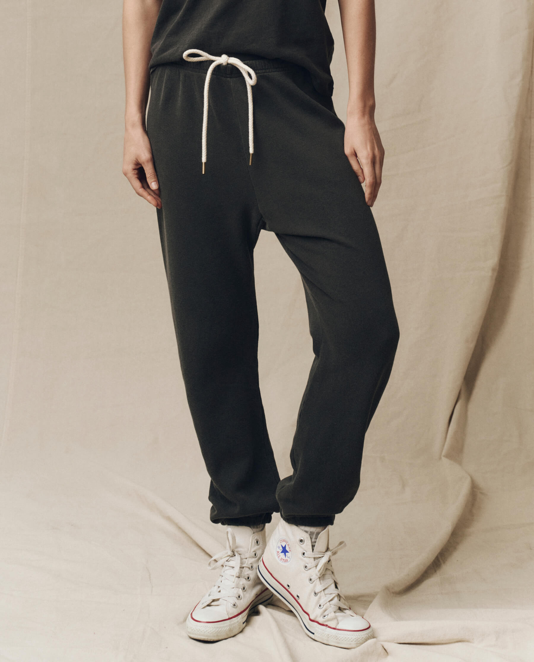 Premium Men's Solid Black Sweatpants - Comfortable & Stylish Joggers for Gym, Lounge & Casual Wear - The Stadium Sweatpant (Washed Black)