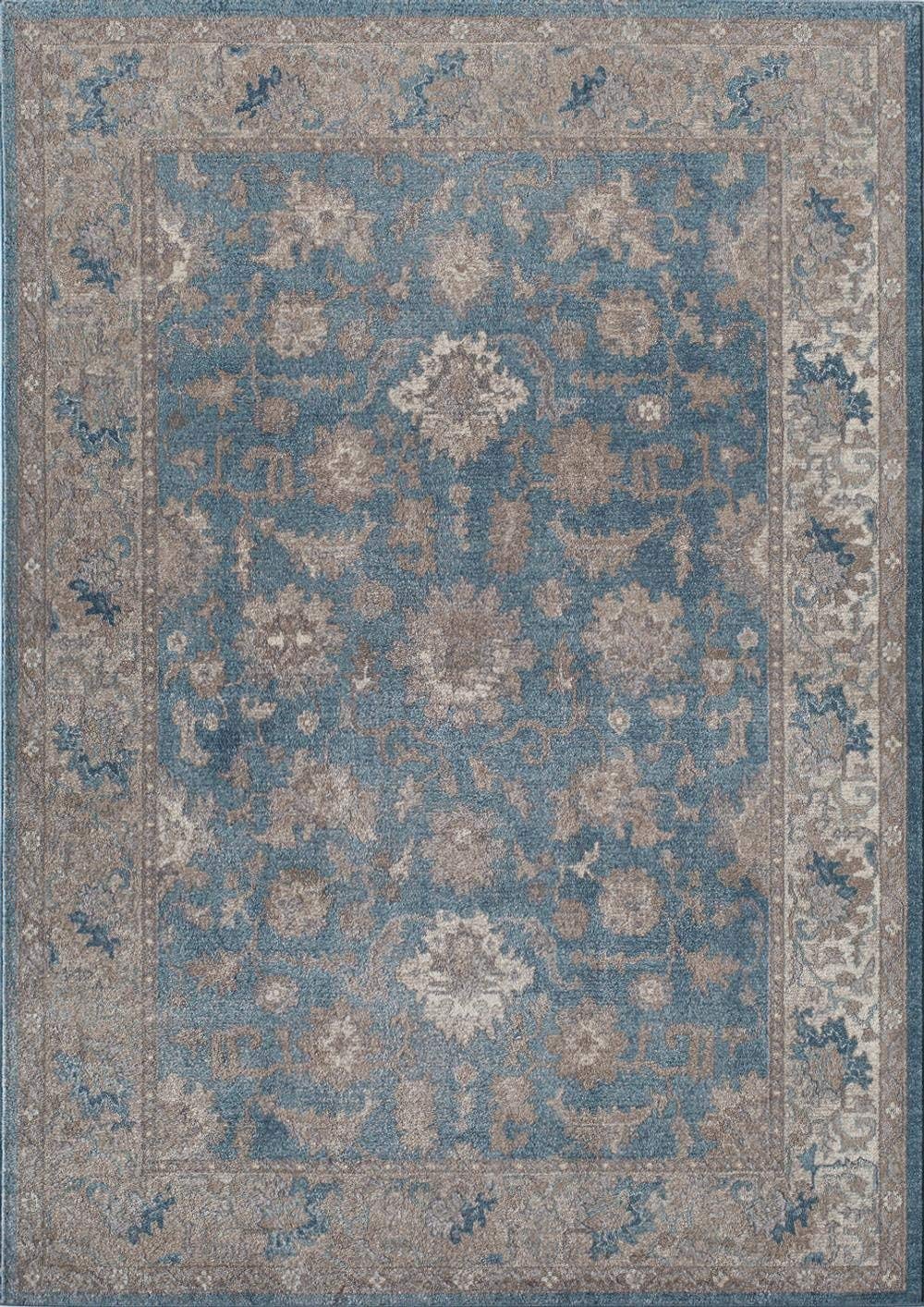 Rugs America ET450A Accent Rug 2' x 3' Seafoam Ivory - Soft Non-Slip Area Rug for Living Room, Bedroom, or Entryway Decor