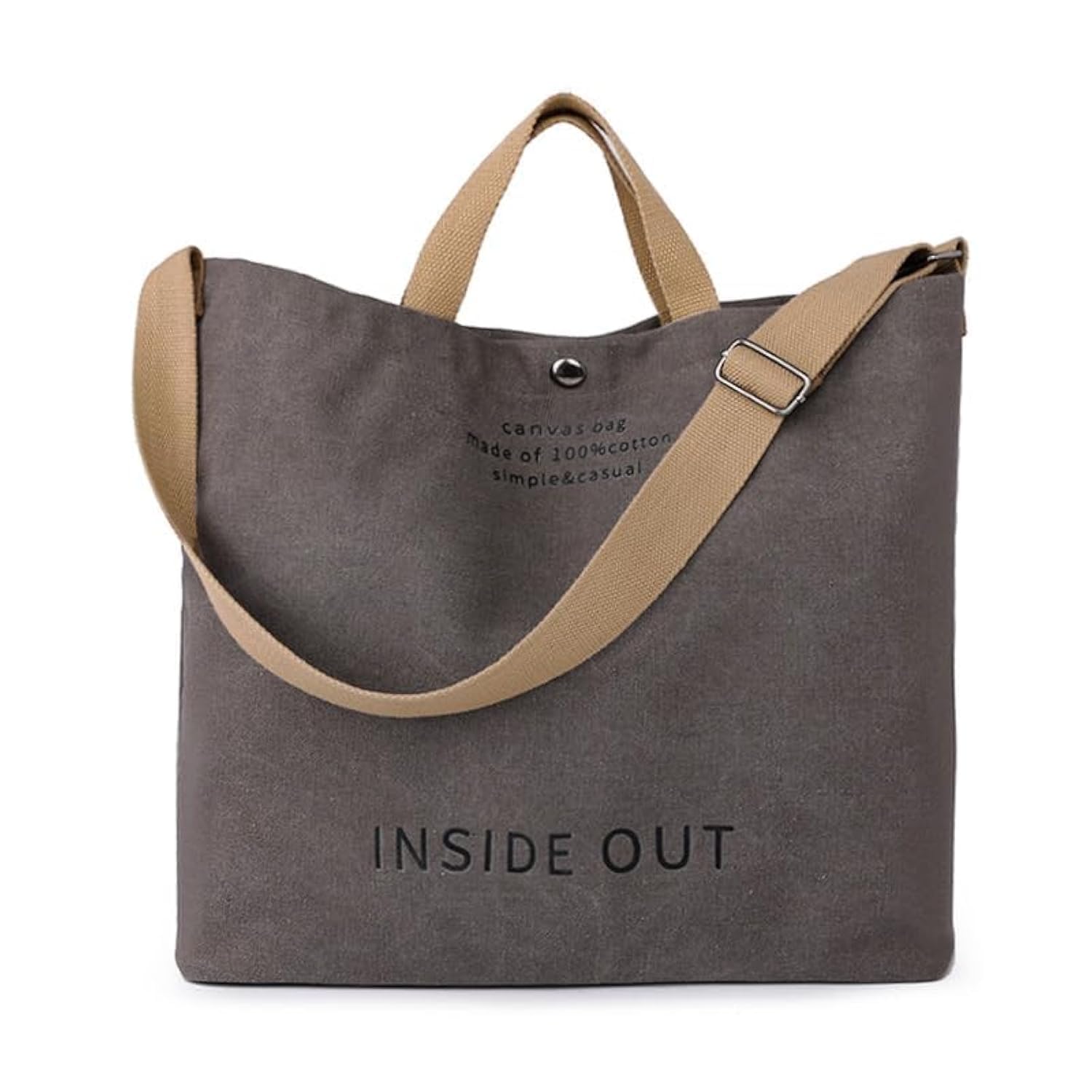 Stylish Women's Large Canvas Tote Bag - Casual Shoulder Work Bag with Crossbody Strap & Top Handle - Perfect for Office, Travel, Shopping & Daily Use
