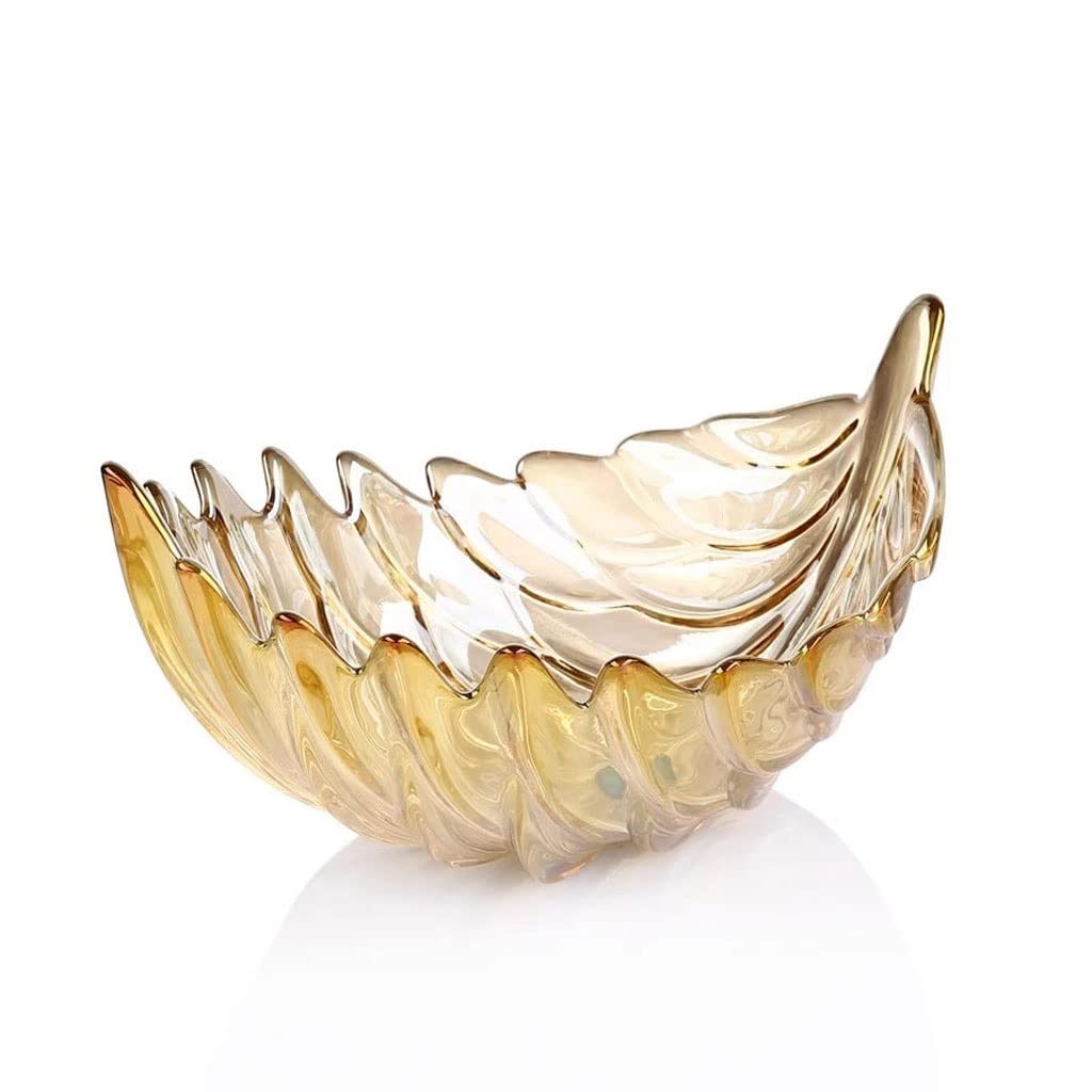 Crystal Glass Fruit Plate - Small Leaf-Shaped Serving Dish for Breakfast, Snacks, Candy & Salad | Elegant Home Decor for Living Room & Dining Table | Perfect for Parties, Desserts & Daily Use