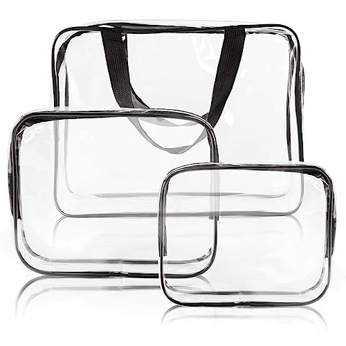 Premium PVC Hanging Travel Cosmetic Organizer Bag - 3-Piece Set for Women & Girls | Waterproof Makeup Pouch, Toiletry Bag & Multifunctional Storage | Perfect for Travel, Gym, Home & Office Organization