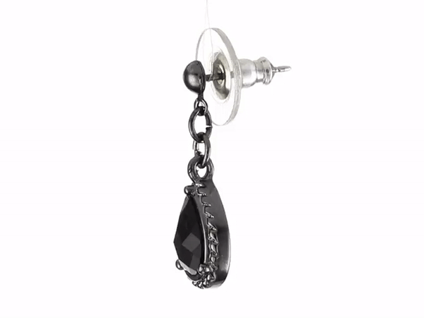1928 Victorian Style Black Teardrop Earrings for Women - Elegant Dainty Jewelry for Parties, Weddings & Evening Events