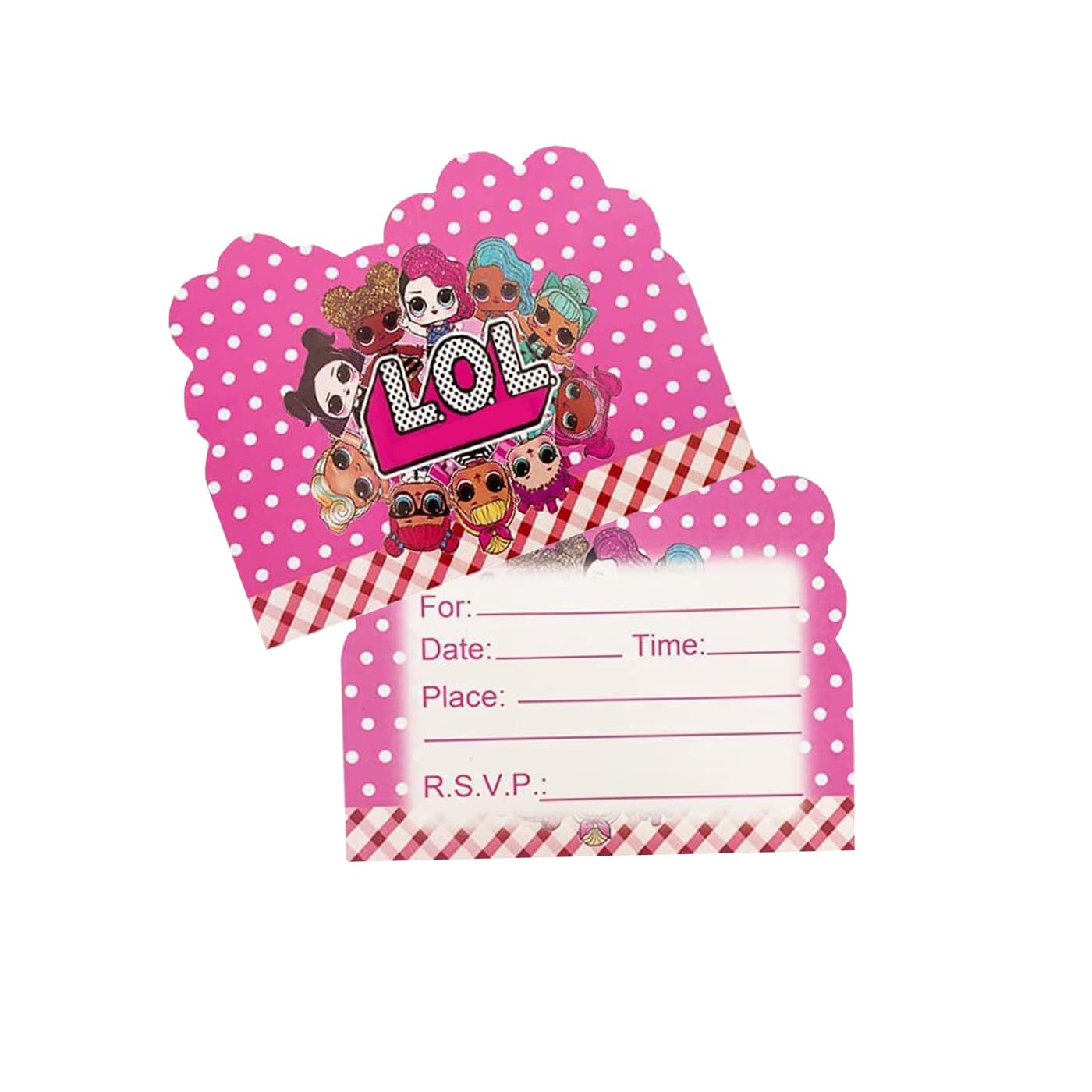 20 Pcs LOL Surprise Doll Birthday Party Invitation Cards - Cute Kids Birthday Invites for LOL Doll Themed Parties - Perfect for Birthdays, Slumber Parties & Special Celebrations