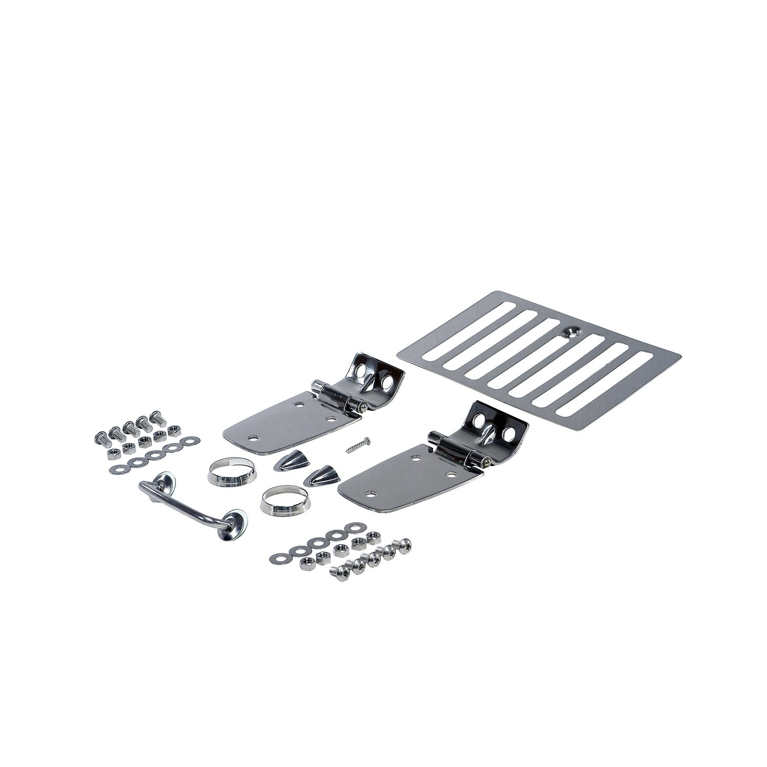 Rugged Ridge 11101.03 Complete Stainless Steel Hood Kit for 1998-2006 Jeep Wrangler TJ - Durable Off-Road Protection & Style Upgrade