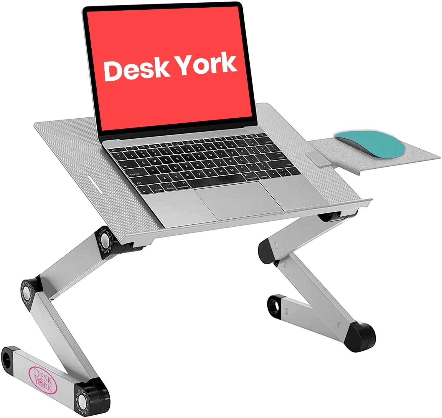 Adjustable Aluminum Laptop Table for Bed & Sofa with Non-Slip Mousepad & Cooling Fan - Perfect Birthday Gift for College Students, Husband, or Wife - Ideal for Home Office, Gaming, and Remote Work