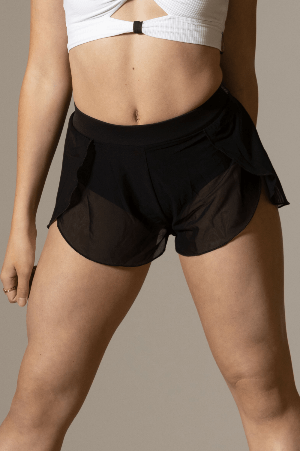 Tiger Friday Women's Mesh Petal Shorts - Breathable High Waist Workout Shorts for Running, Yoga & Gym