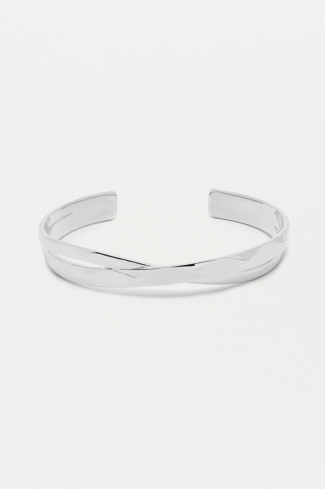 Faceted Texture Crossover Open Cuff Bangle Bracelet for Women - Elegant Boho Jewelry for Parties, Weddings & Everyday Wear