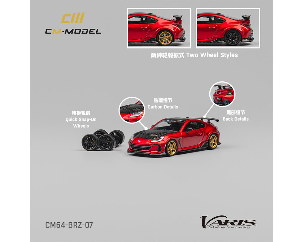 PREORDER CM Model 1:64 Subaru BRZ Varis Widebody Diecast Car - Metallic Red Collectible Scale Model for Car Enthusiasts & Display Collections