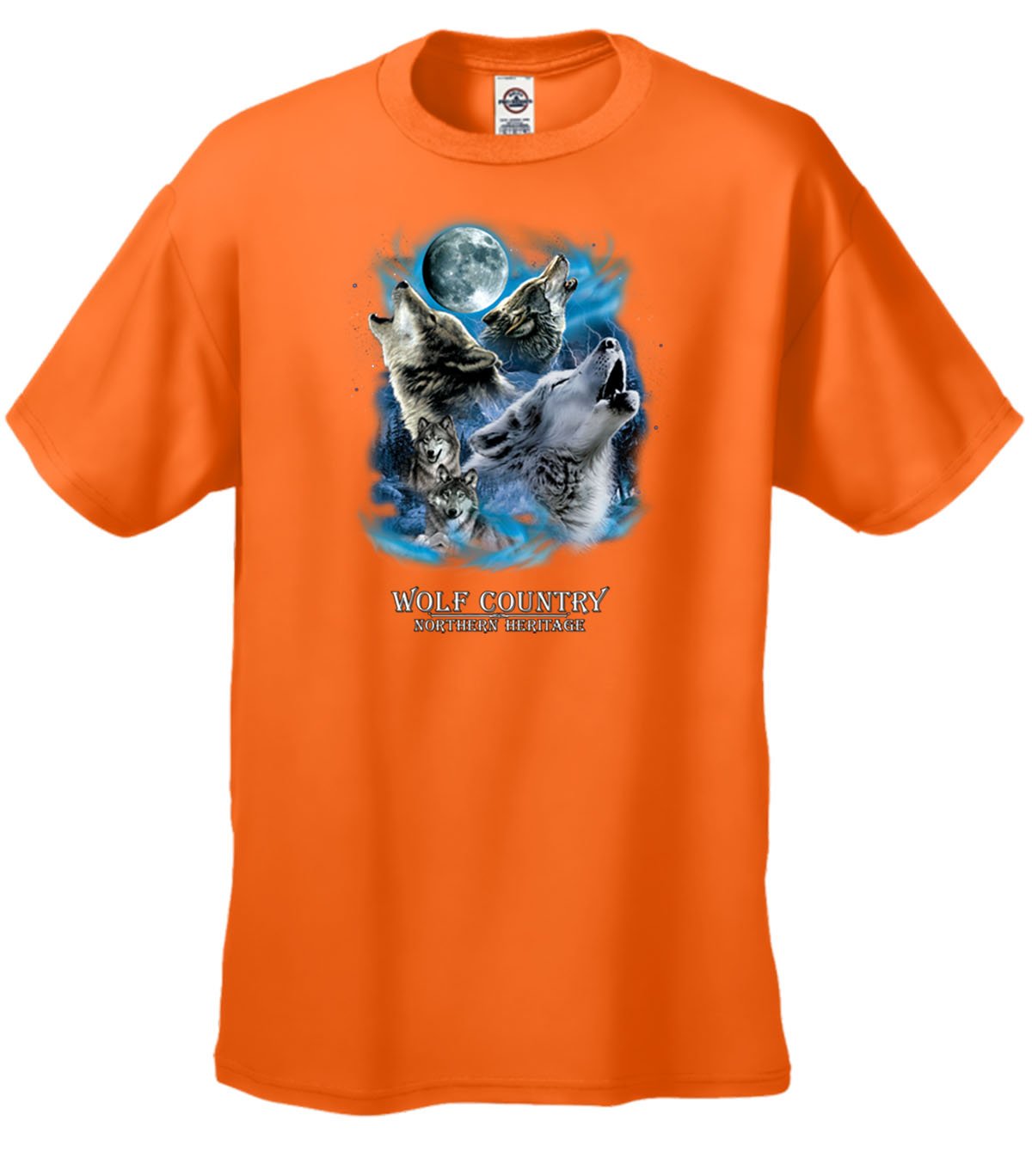 **Wolf Country Howling at The Moon T-Shirt for Men & Women - Soft Cotton Graphic Tee - Perfect for Casual Wear, Outdoor Adventures & Gifts**
