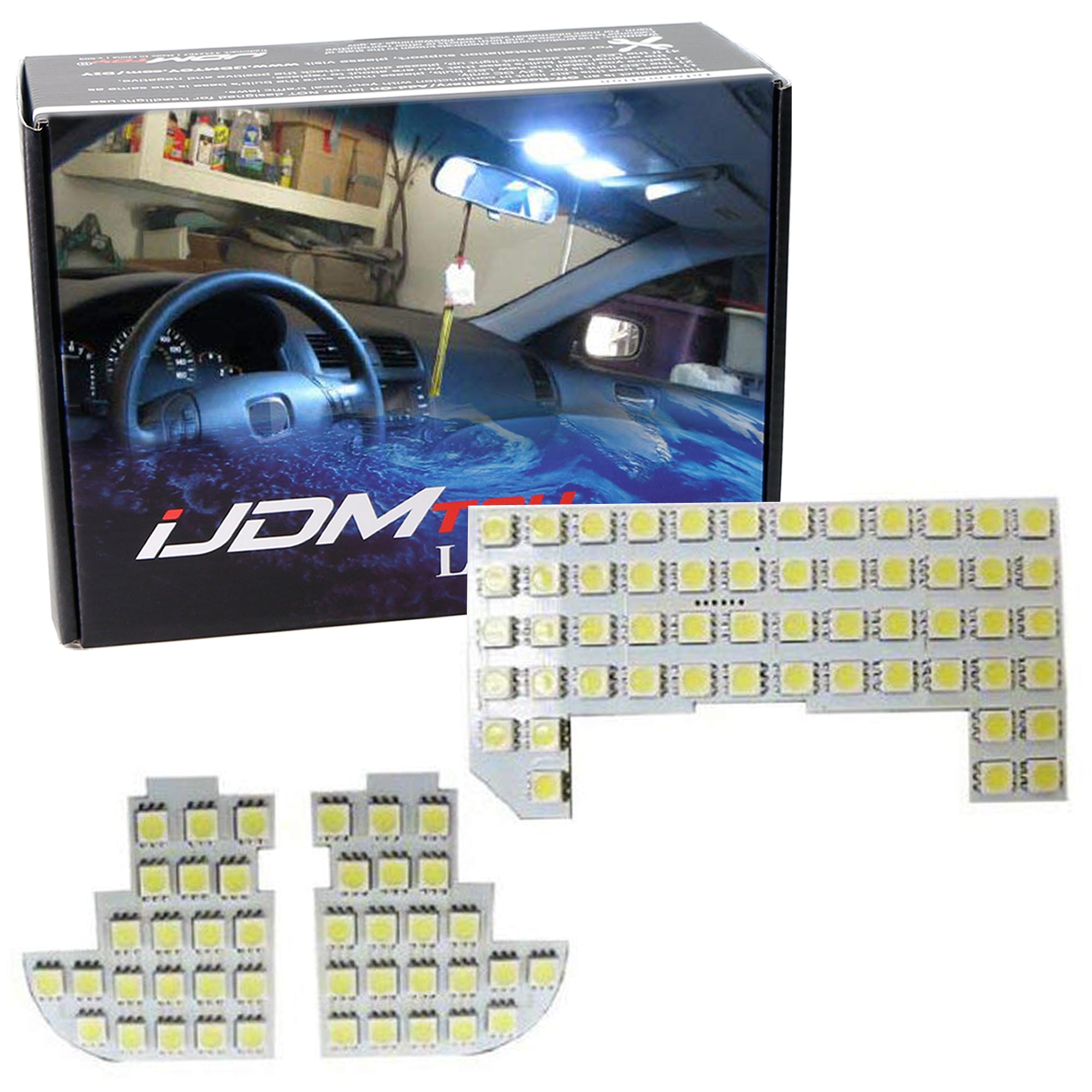 3-Piece 57 SMD LED Panel Lights - Exact Fit for Honda Accord, Civic, CR-V, Insight - Upgrade Your Car Interior Lighting for Night Driving & Custom Style