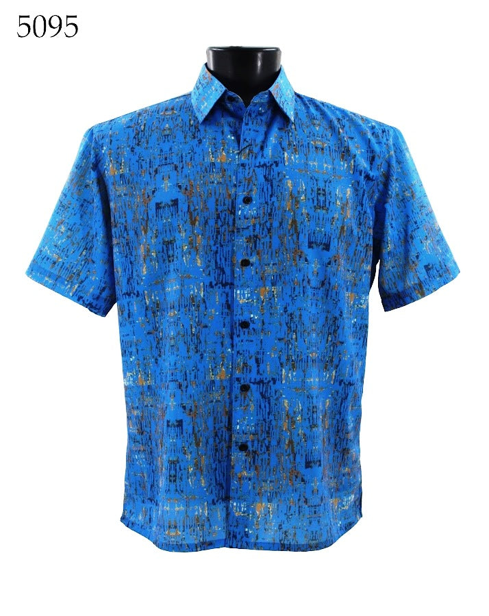 Bassiri Men's Short Sleeve Casual Shirt 5095 - Lightweight Breathable Summer Tops for Outdoor Activities & Daily Wear