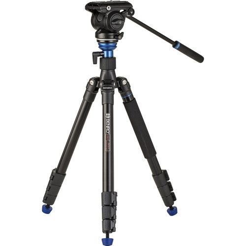 Benro A2883FS4PRO Aero 4 Aluminum Video Travel Tripod Kit - Lightweight & Professional Tripod for Travel Vlogging, Photography & Filmmaking - Perfect for Outdoor Adventures, YouTube Videos & Studio Shoots