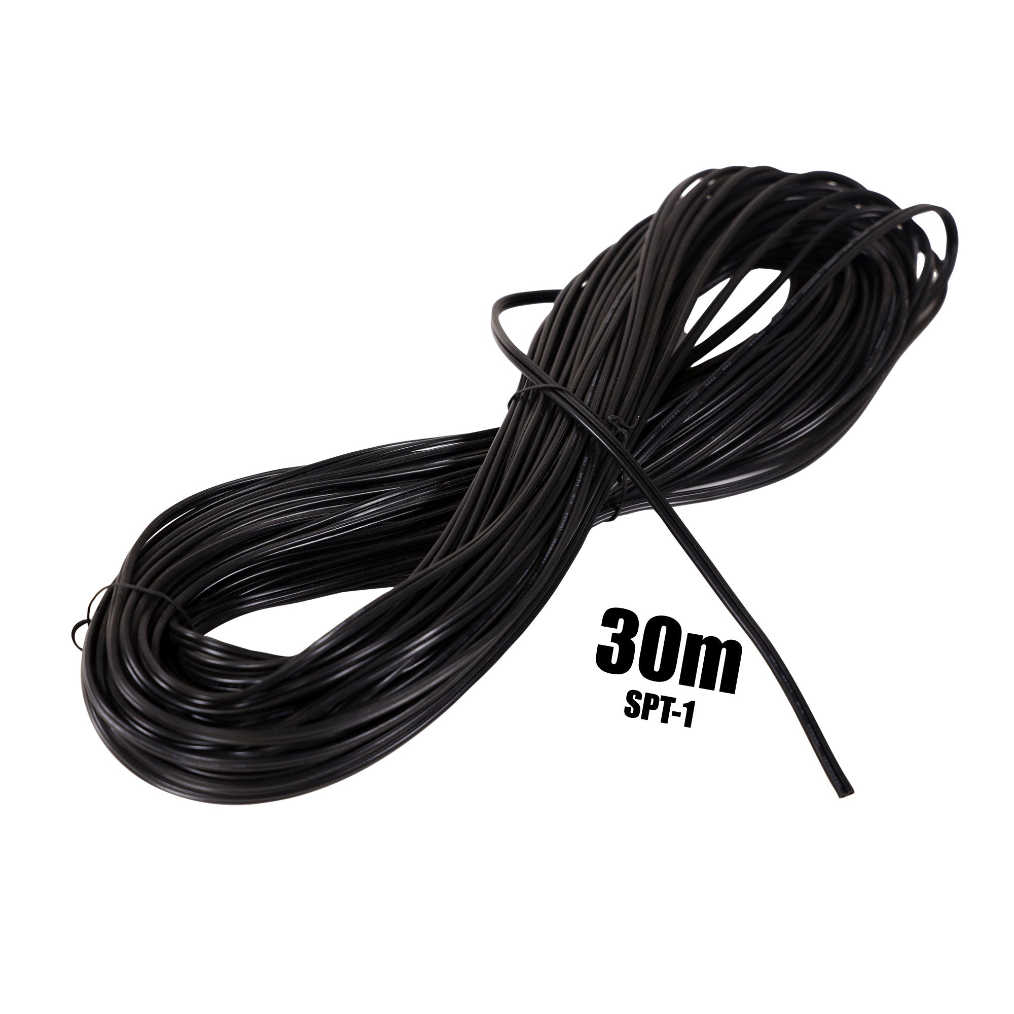 30m SPT-1 12V Black Garden Cable for Outdoor Landscape Lighting & Low Voltage Applications