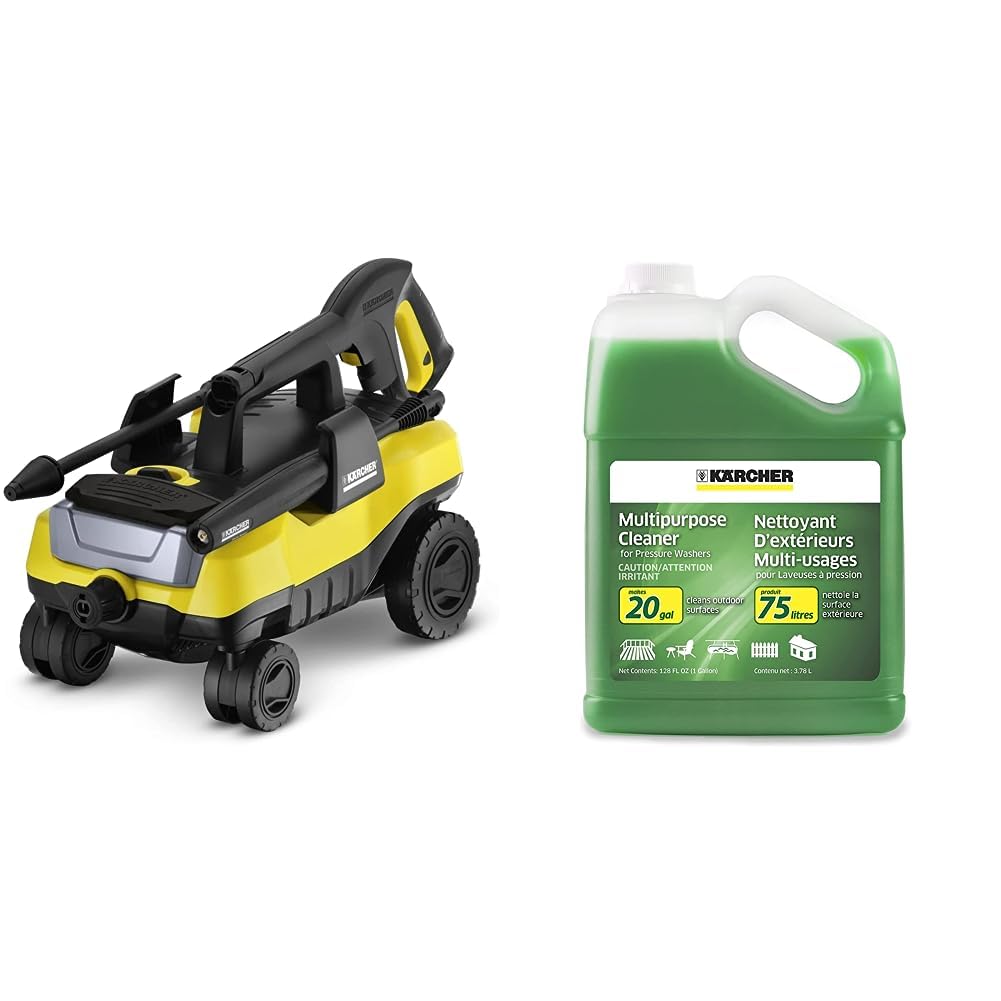 Karcher K3 Follow-Me Electric Pressure Washer with Multi-Purpose Detergent - 1600 PSI, 1.2 GPM, 35ft Hose - Ideal for Home, Driveway, Deck & Patio Cleaning