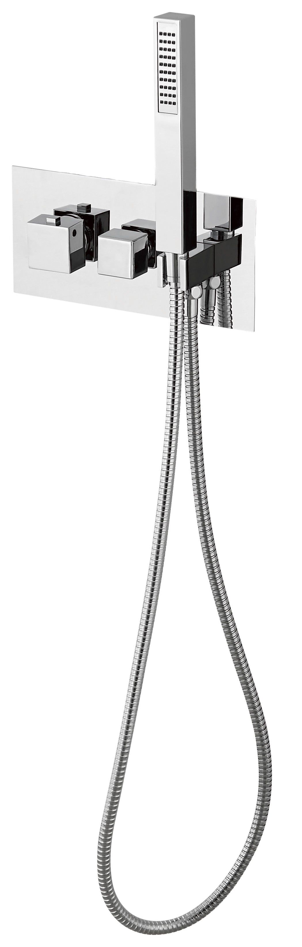 DAX 1004 Chrome Square Hand Shower Handle and Wall Plate Kit - Modern Bathroom Upgrade for Model DAX 1004 (DAX 1004 03 CR) - Perfect for Spa-Like Shower Experience in Home or Hotel