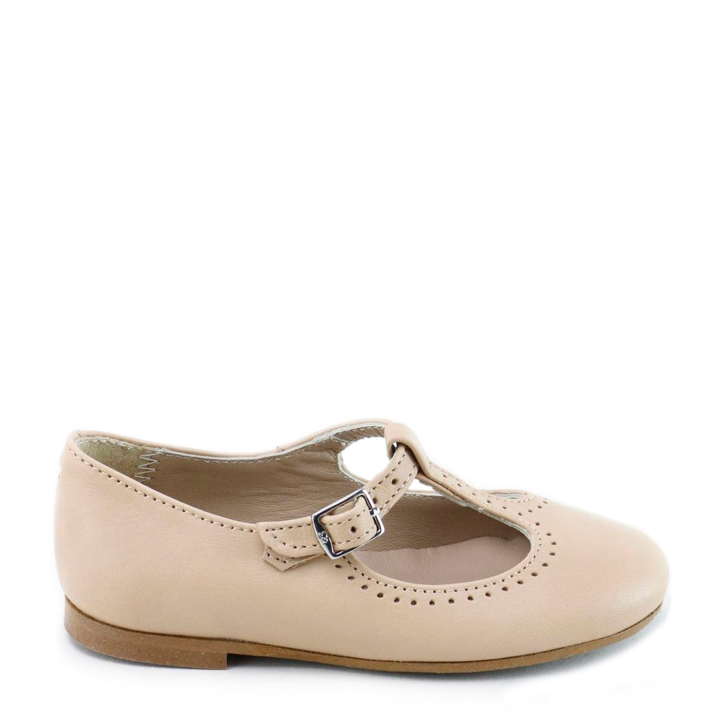 Papanatas Cocoa Beige T-Strap Mary Jane Shoes - Comfortable & Stylish Women's Flats for Work, Office & Casual Wear