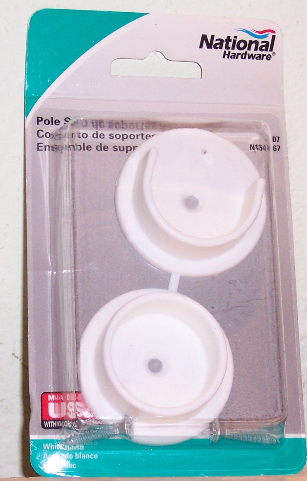 National 1-3/8 Inch Plastic Closet Rod Socket Set N154567 - Heavy Duty Closet Organization for Wardrobes & Storage Spaces