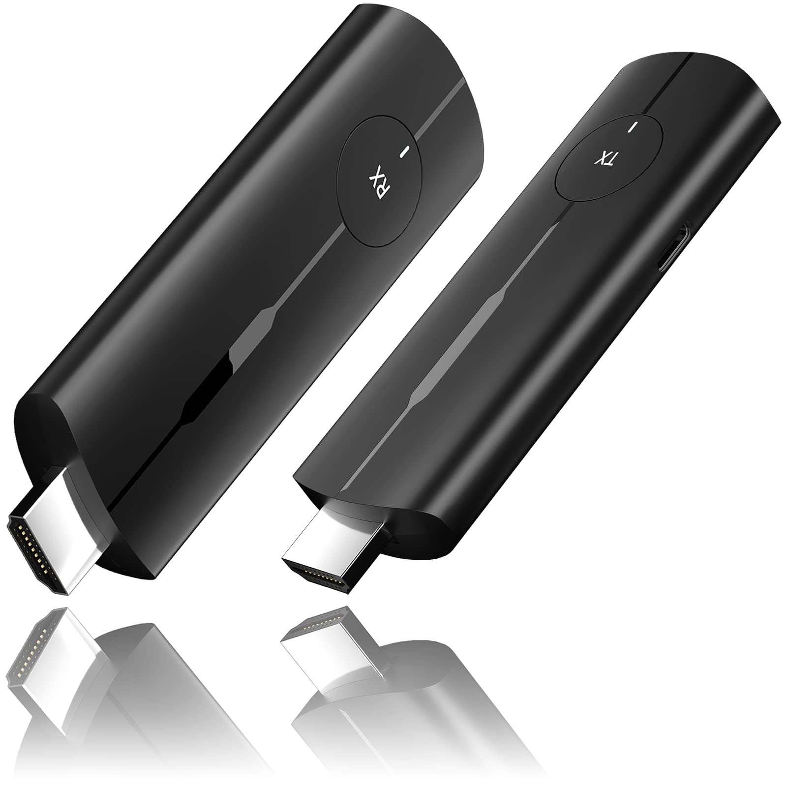 Wireless HDMI Transmitter and Receiver Kit - Plug & Play Portable HDMI Extender for Streaming 4K Video & Audio to HDTV, Projector, Monitor from Laptop, PC, TV Box (Black) - Perfect for Home Theater, Gaming, Presentations & Office Use