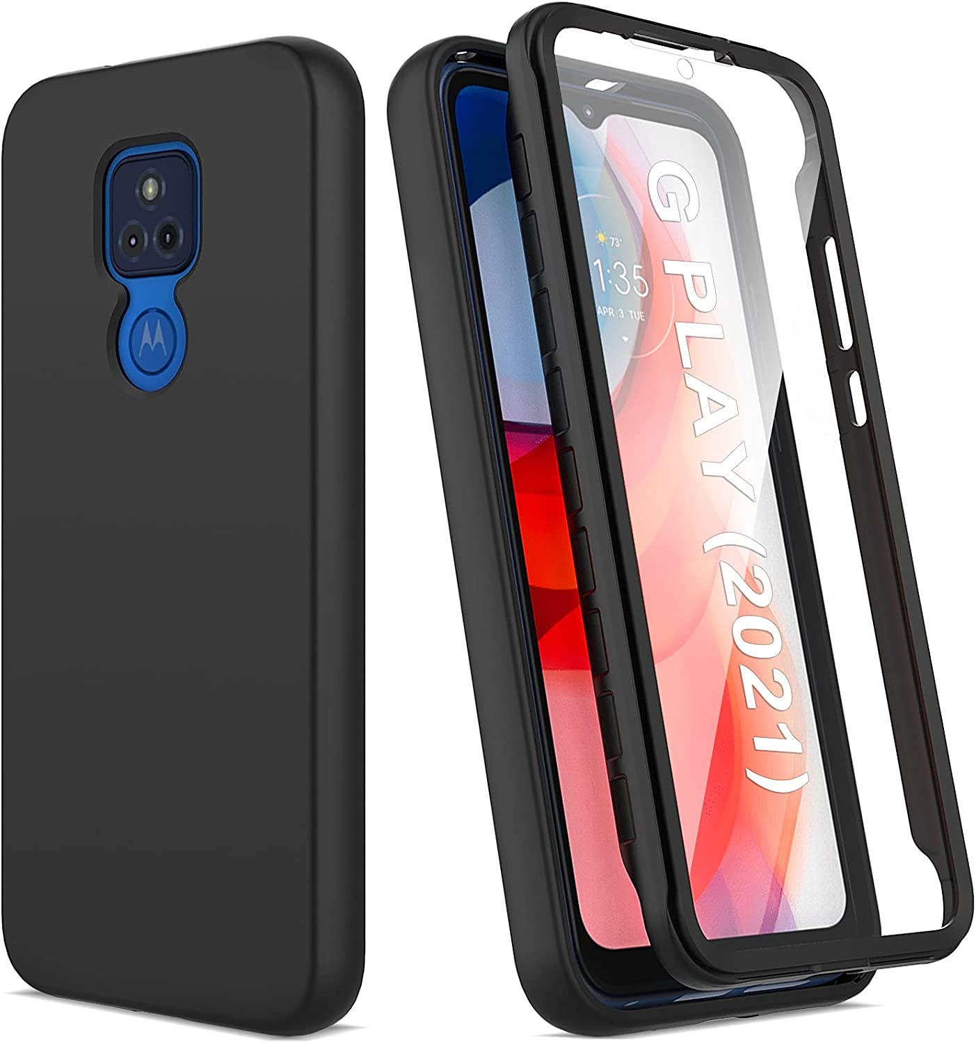 Shockproof Moto G Play Phone Case with Built-in Screen Protector - Durable Protective Cover for Everyday Use, Travel & Outdoor Activities