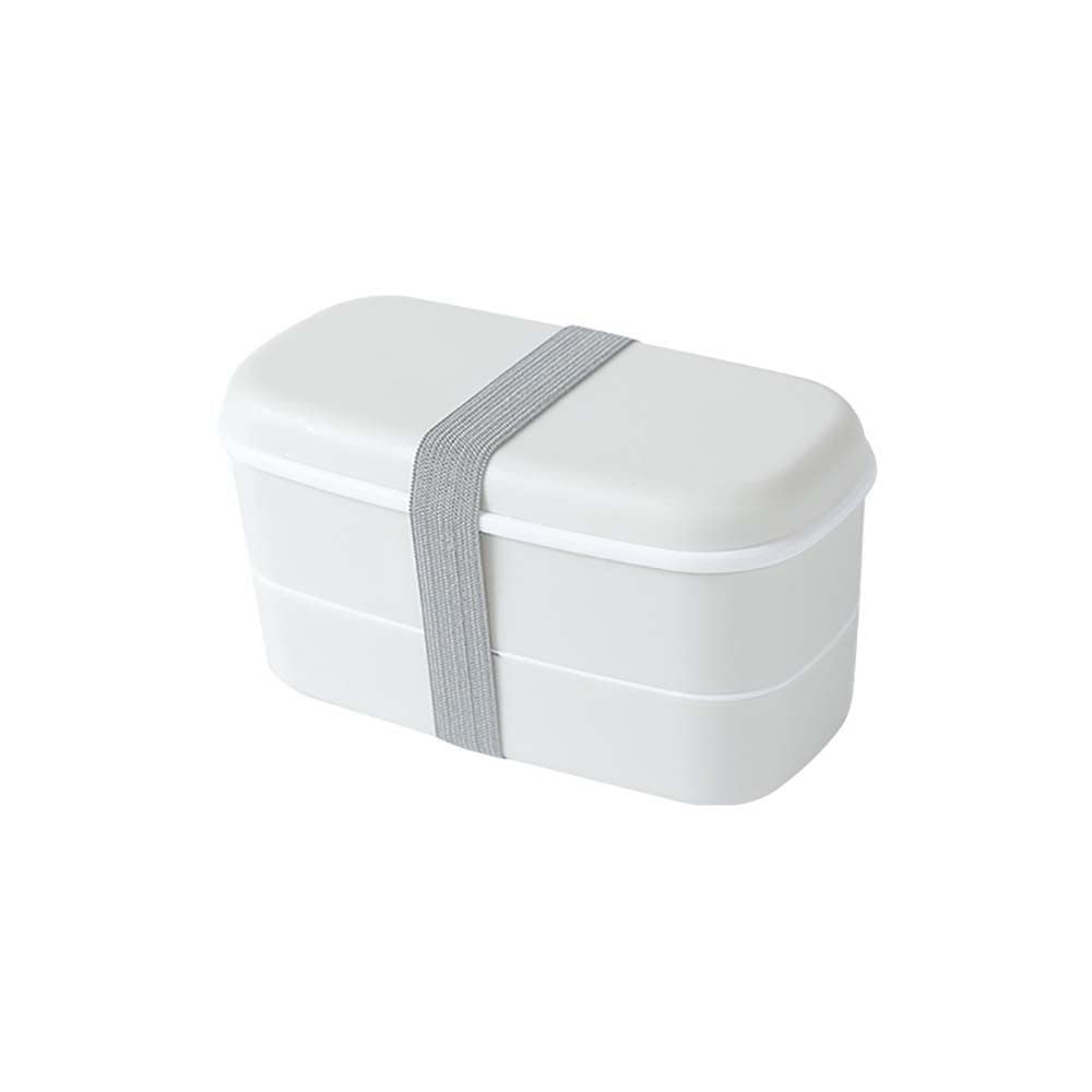 CHDHALTD Double-Layer Insulated Lunch Box - Leakproof Microwave Safe Food Storage Container with Fresh-Keeping Lid | Bento Box for Office, School, Picnic & Travel (White)