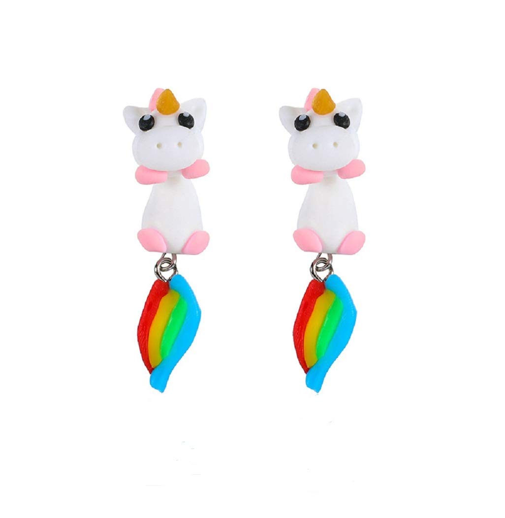 Handmade Polymer Clay Cute Dinosaur Crocodile Cat Horse Stud Earrings for Women, Girls & Kids - 3D Animal Bite Stud Earrings - Perfect for Gifts, Parties & Everyday Wear